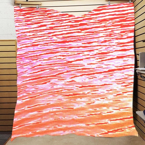 Orange and red water Quilt 60"x70"