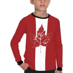 Kid's Cool Canada Shirts Long Sleeve Kids' All Over Print Long Sleeve T-shirt (Model T51)