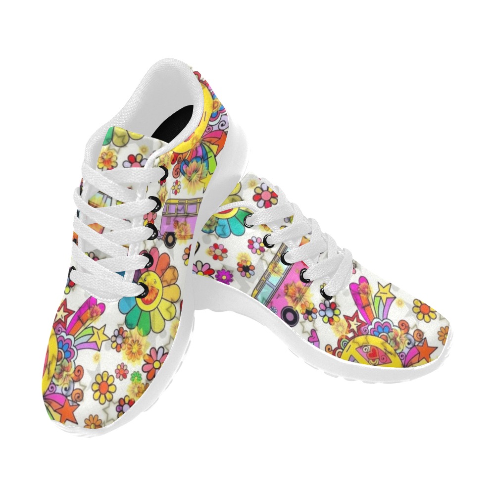 Flower Power 70er by Nico Bielow Men’s Running Shoes (Model 020)