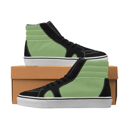 color asparagus Women's High Top Skateboarding Shoes (Model E001-1)