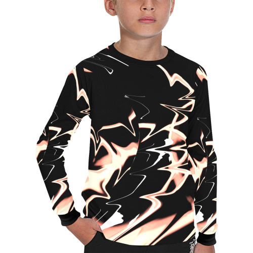 Abstrait Lumière Cuivre Kids' All Over Print Long Sleeve T-shirt (Model T51)
