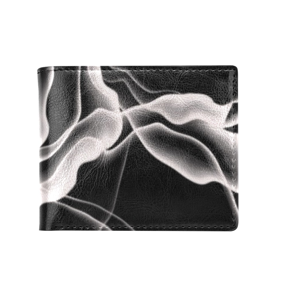 Monochrome Ink Bifold Wallet with Coin Pocket (Model 1706)