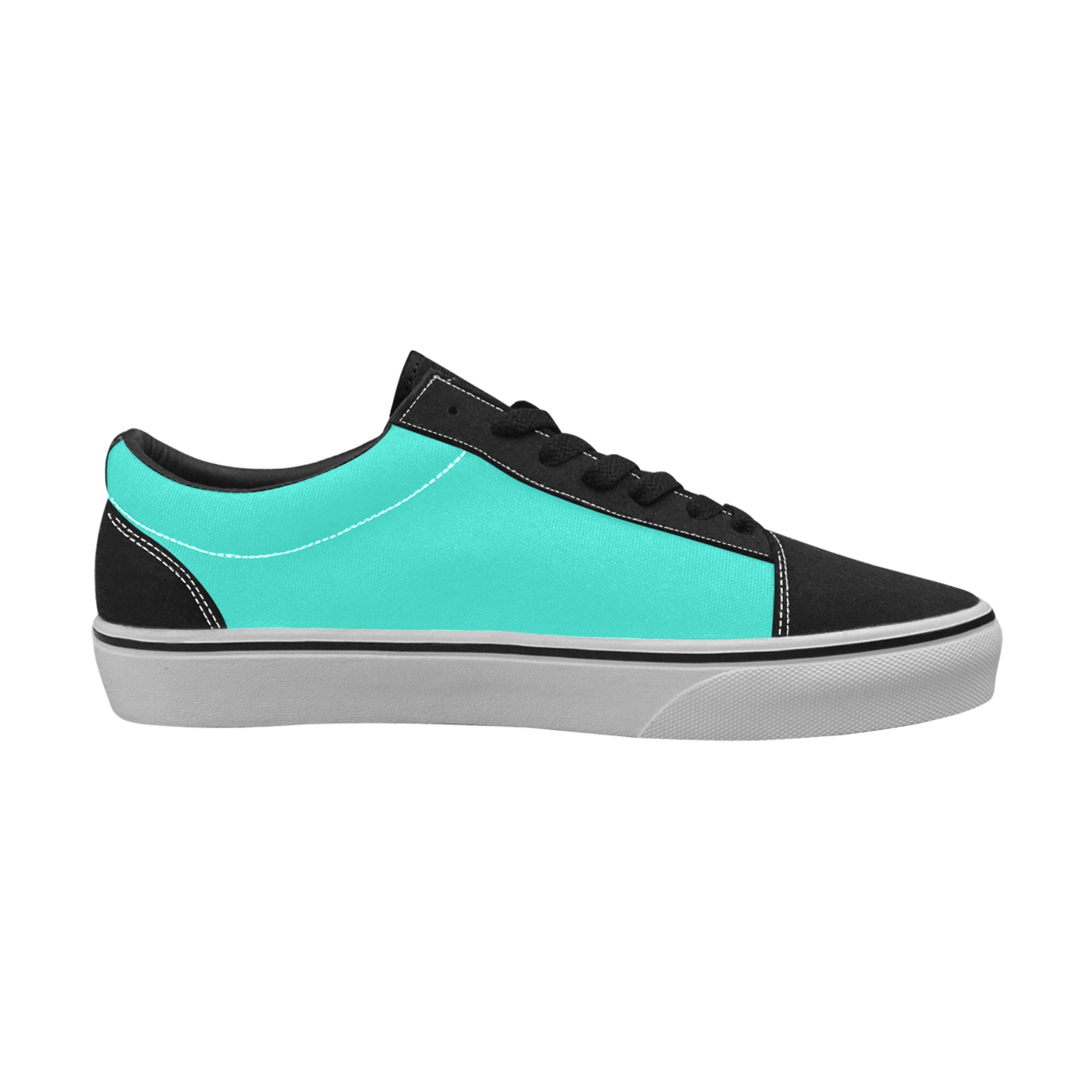 color turquoise Men's Low Top Skateboarding Shoes (Model E001-2)