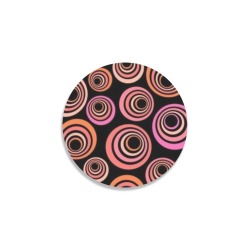 Retro Psychedelic Pretty Orange Pattern Round Coaster