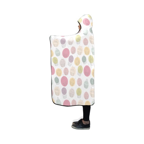 Colorful Cupcakes Hooded Blanket 50''x40''