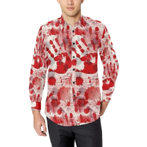 Halloween Bloody Hands by Artdream Men's All Over Print Casual Dress Shirt (Model T61)