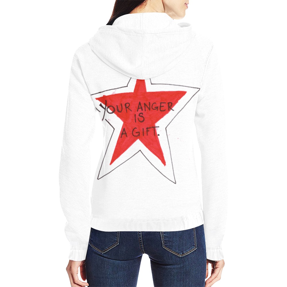 anger sweater All Over Print Full Zip Hoodie for Women (Model H14)