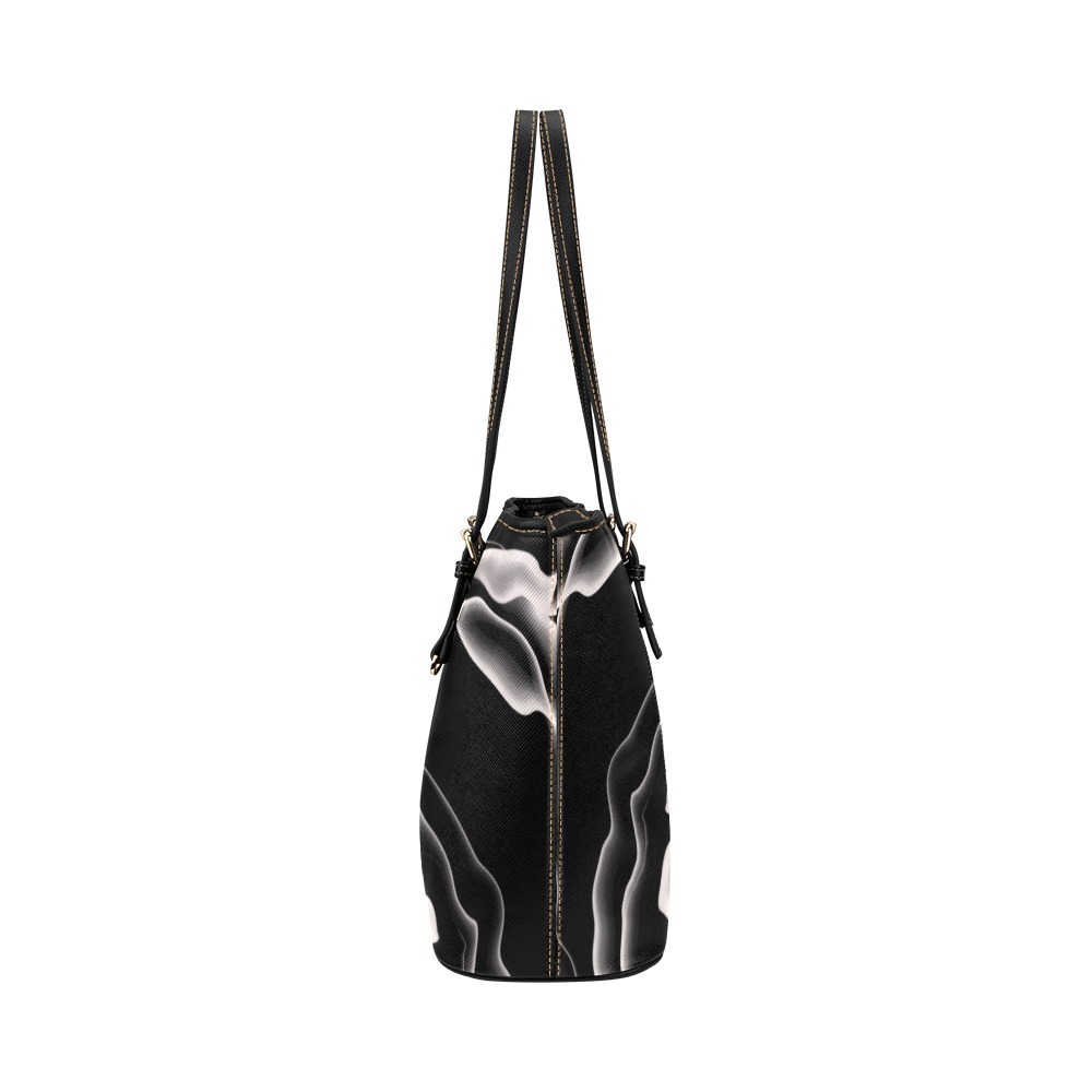 Monochrome Ink Leather Tote Bag/Small (Model 1651)