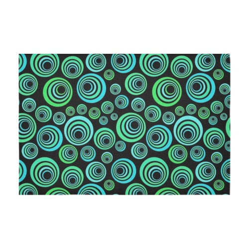 Retro Psychedelic Pretty Green Pattern Cotton Linen Tablecloth 60" x 90"