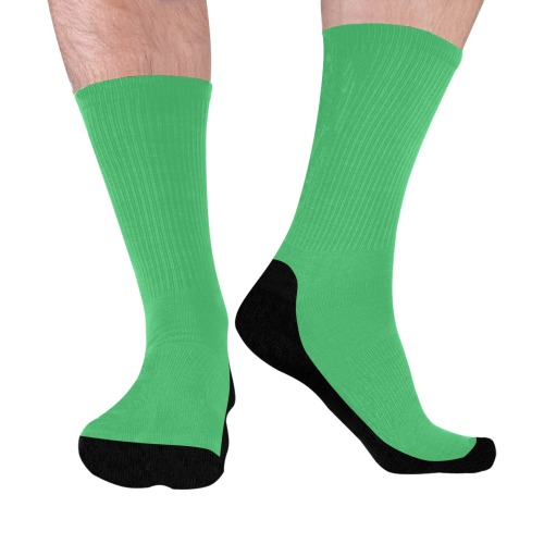 color Paris green Mid-Calf Socks (Black Sole)