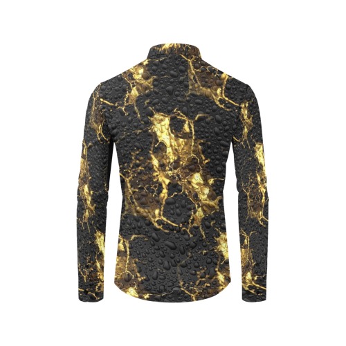 Golden Drops by Nico Bielow Men's All Over Print Casual Dress Shirt (Model T61)
