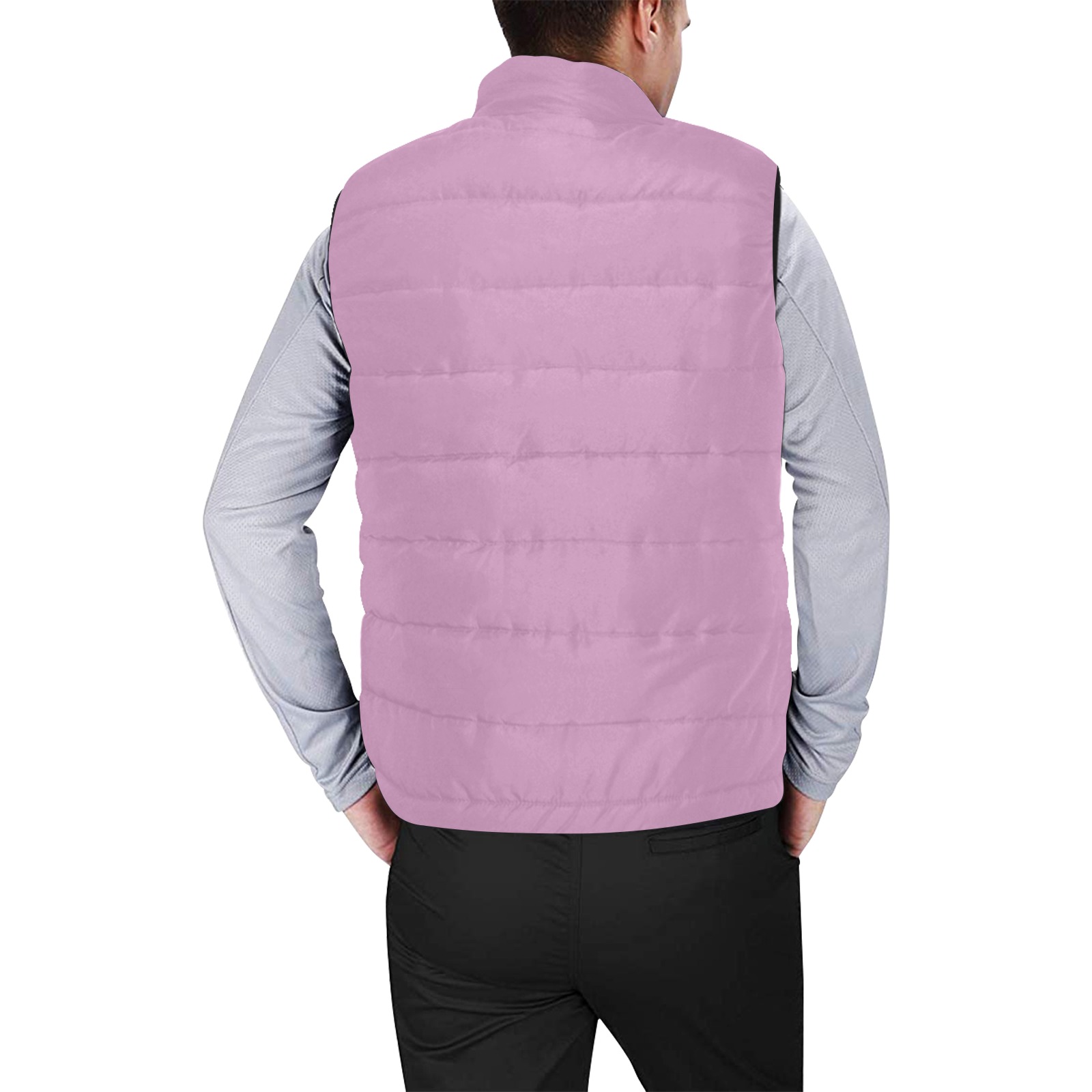 color mauve Men's Padded Vest Jacket (Model H44)