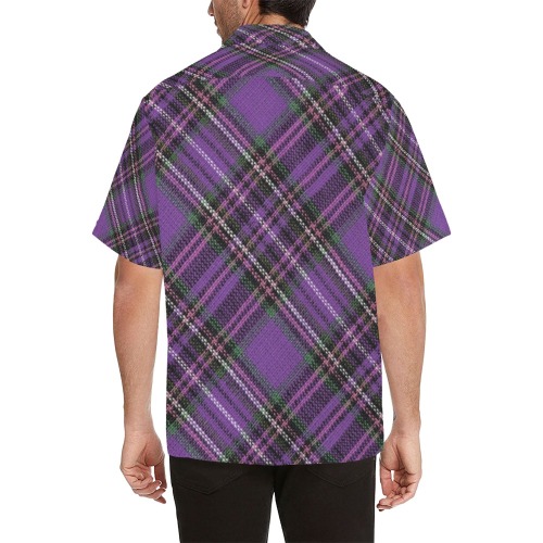 Deep Purple Plaid Hawaiian Shirt (Model T58)