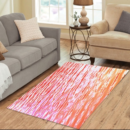 Orange and red water Area Rug 5'x3'3''