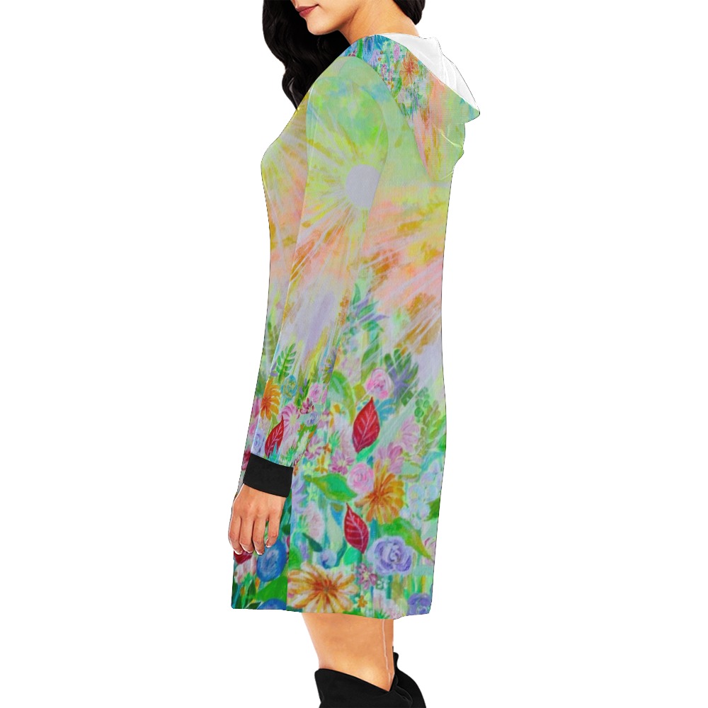 Univers garden All Over Print Hoodie Mini Dress (Model H27)