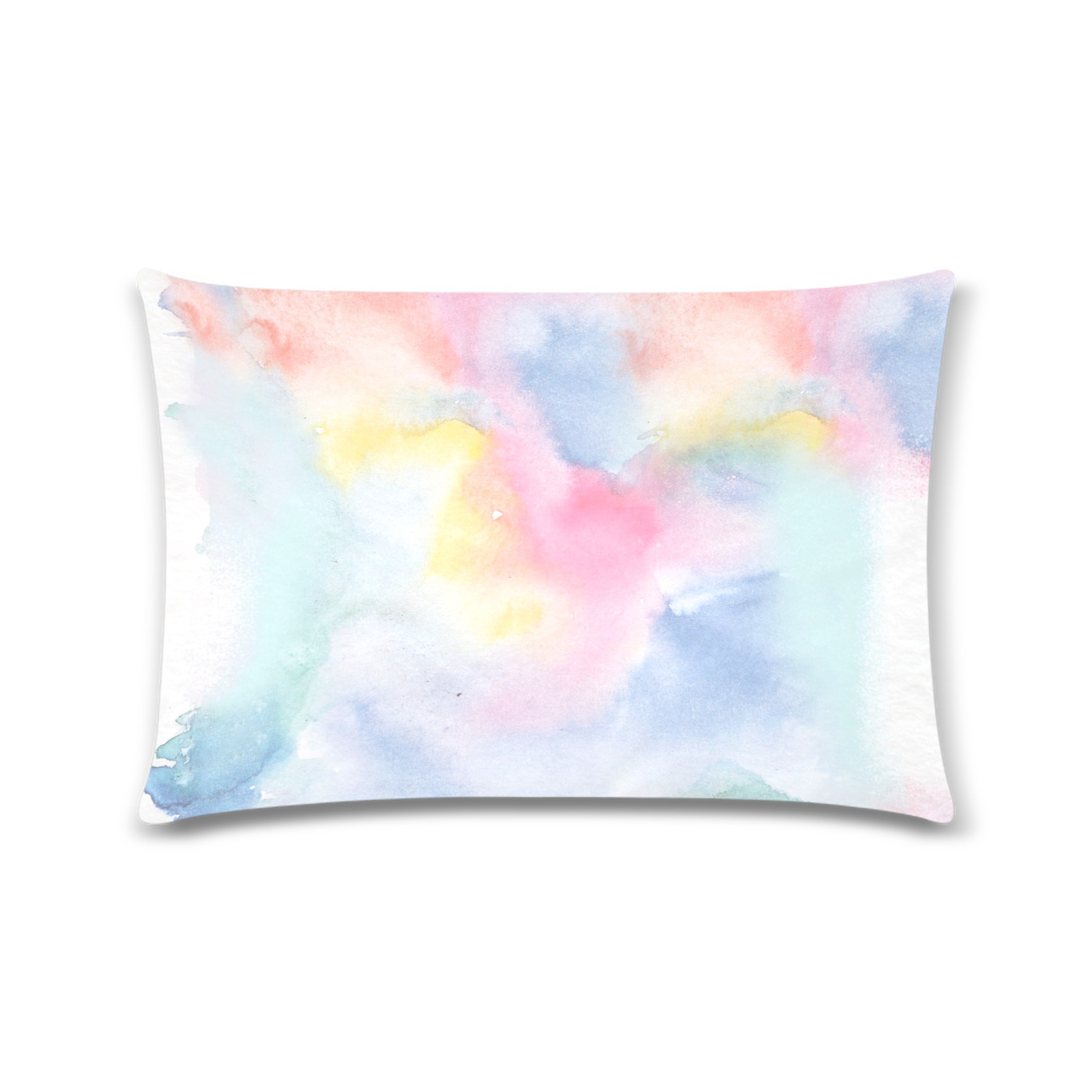 Colorful watercolor Custom Zippered Pillow Case 16"x24"(Twin Sides)