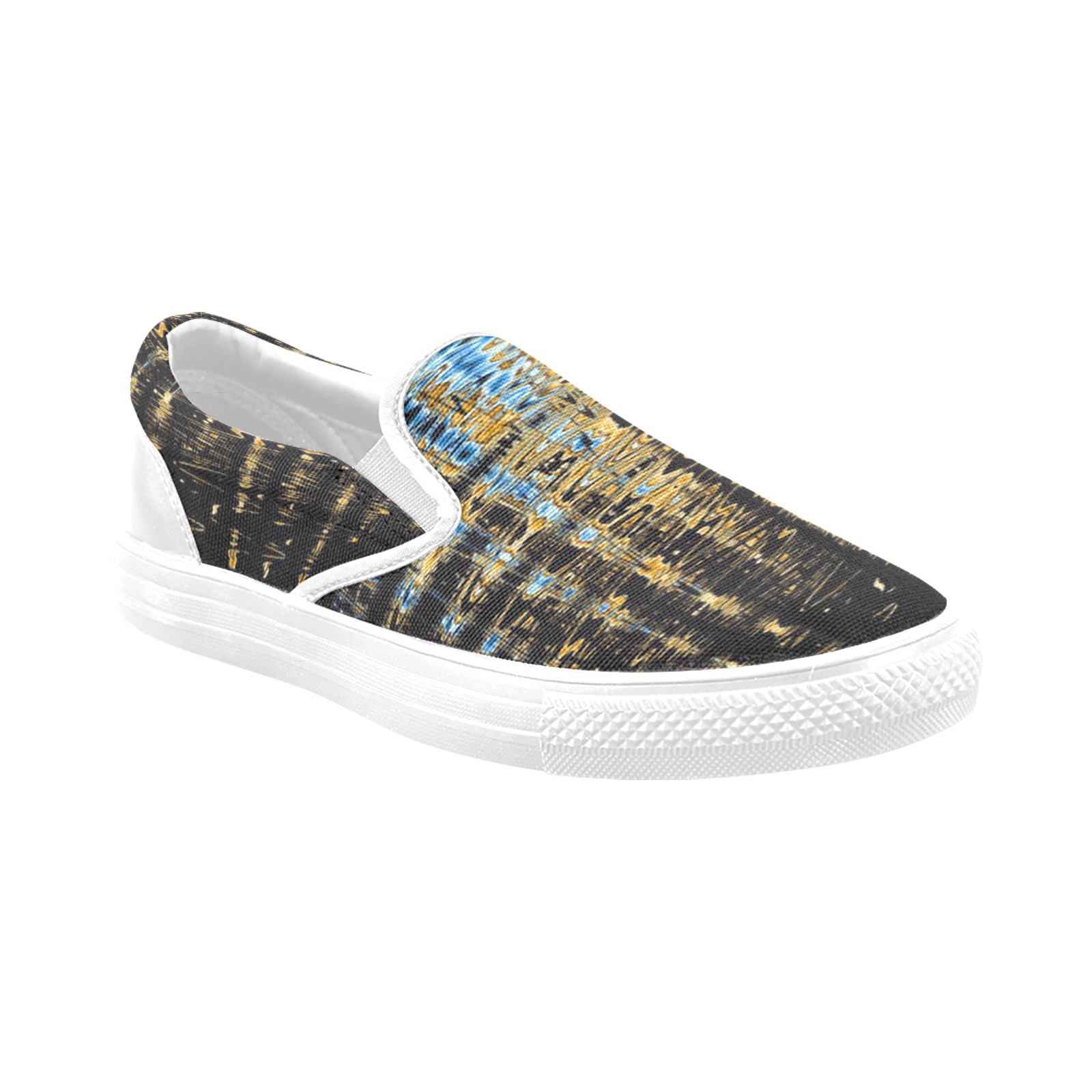 Milan Gold Men's Unusual Slip-on Canvas Shoes (Model 019)