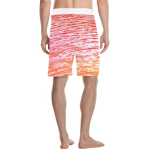 Orange and red water Men's All Over Print Casual Shorts (Model L23)