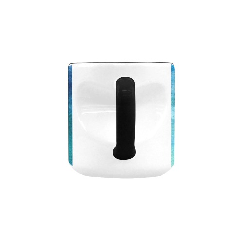 Love for the Beach - watercolor gradient blue Heart-shaped Morphing Mug