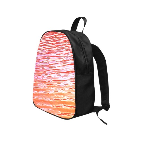 Orange and red water Fabric School Backpack (Model 1682) (Medium)