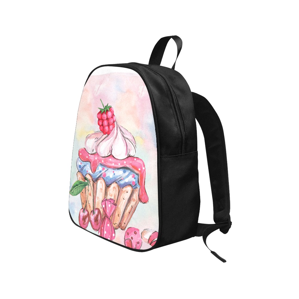 cupcake Fabric School Backpack (Model 1682) (Medium)