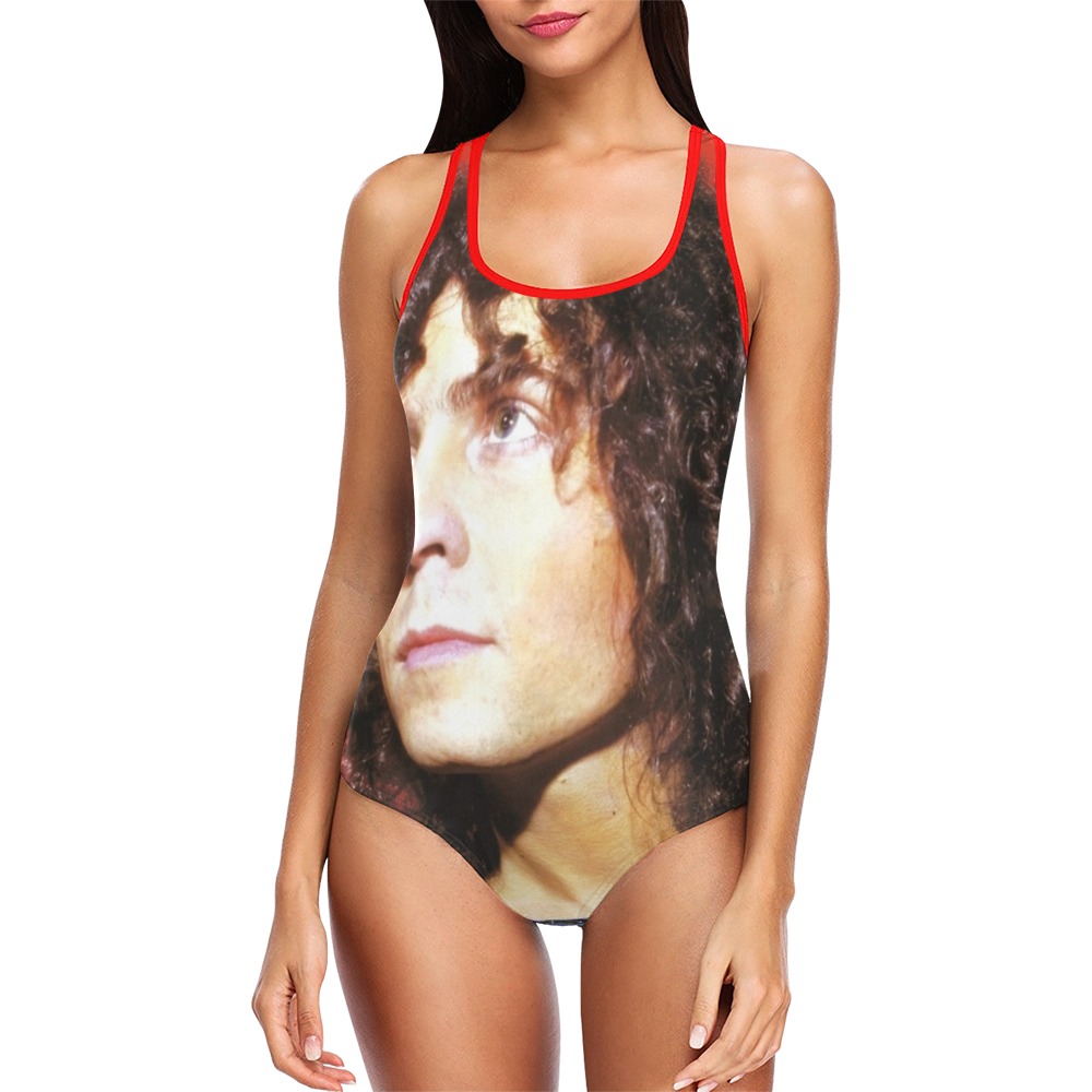 'Red' Marc Bolan & T.Rex Swim Suit Vest One Piece Swimsuit (Model S04)