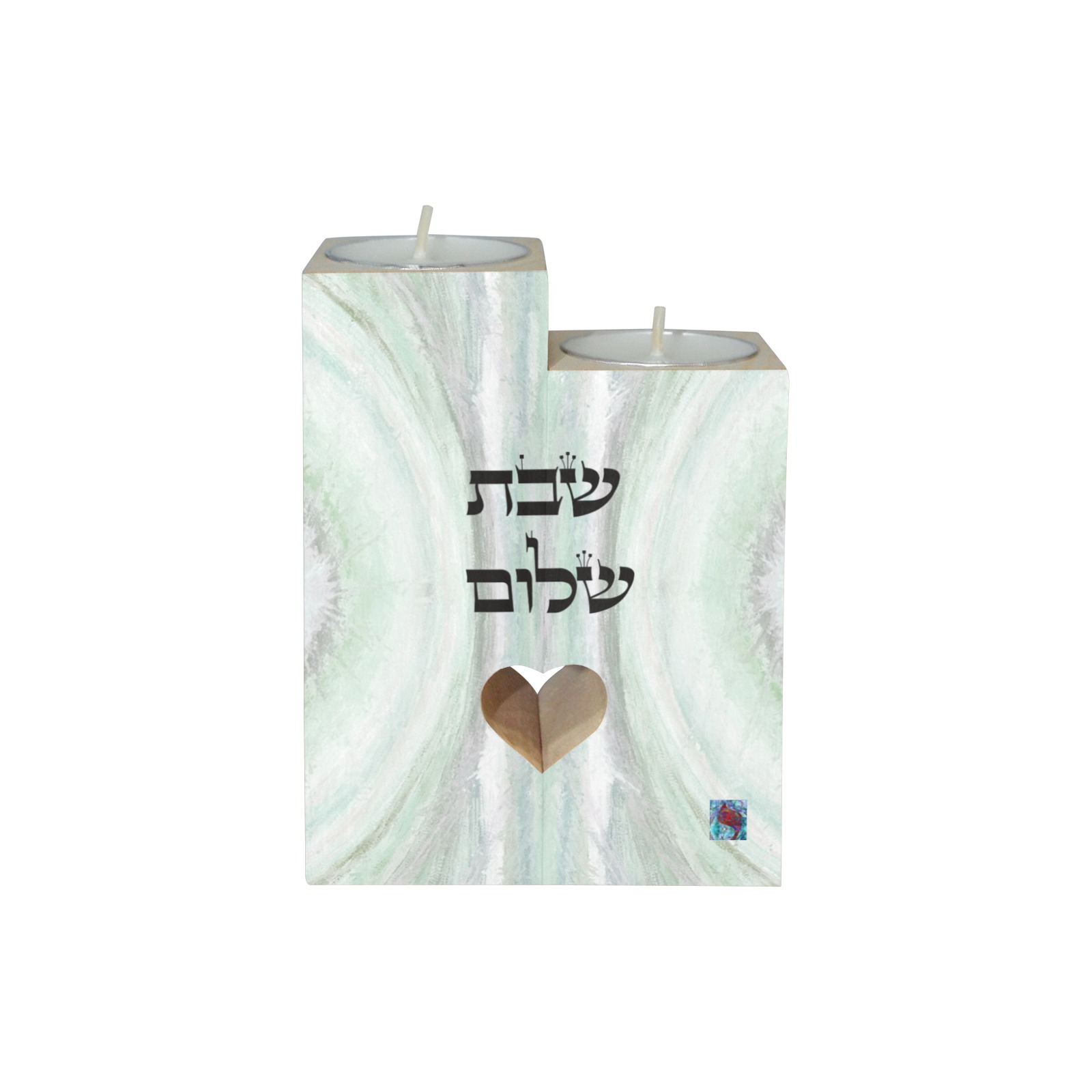 shabbat candles Wooden Candle Holder (Without Candle)