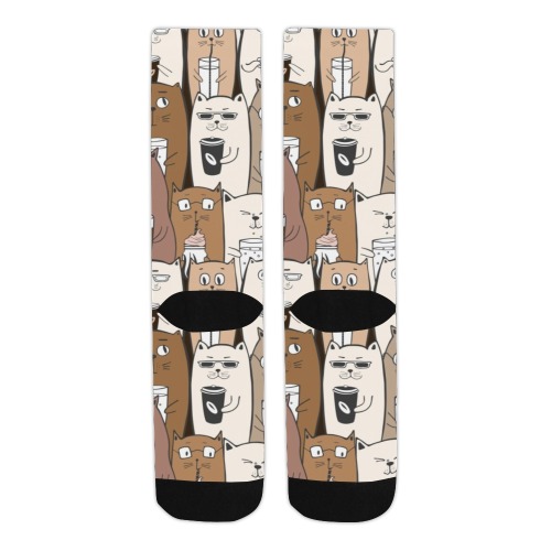 Cats and Coffee Trouser Socks