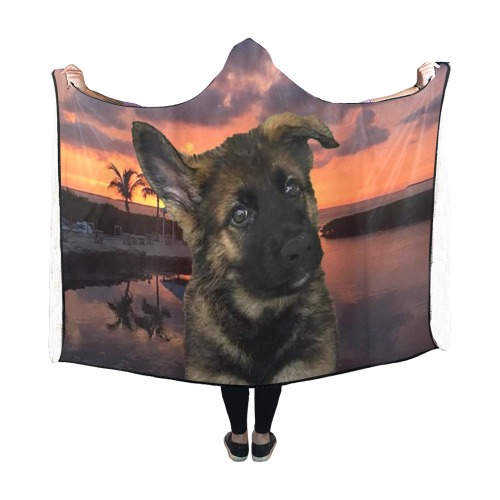 Dog German Shepherd Hooded Blanket 60''x50''