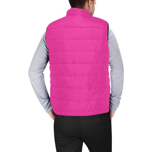 color Barbie pink Men's Padded Vest Jacket (Model H44)