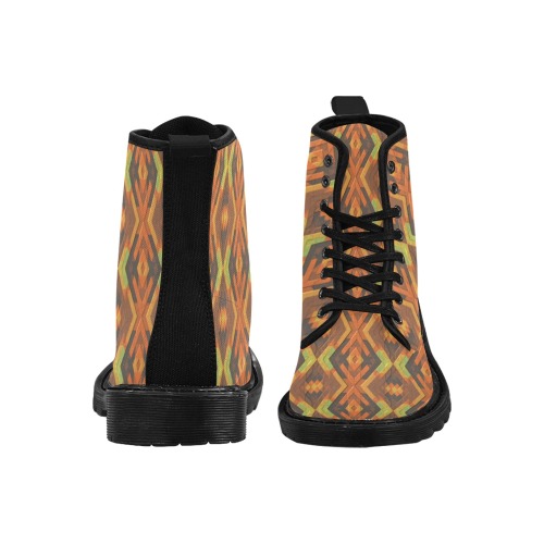 Diamond shaped Pattern Martin Boots for Women (Black) (Model 1203H)