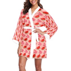 Red Watermilon Long Sleeve Kimono Robe