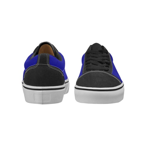 color navy Women's Low Top Skateboarding Shoes (Model E001-2)