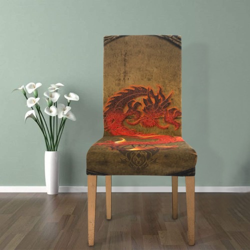 Wonderful asian dragon Removable Dining Chair Cover
