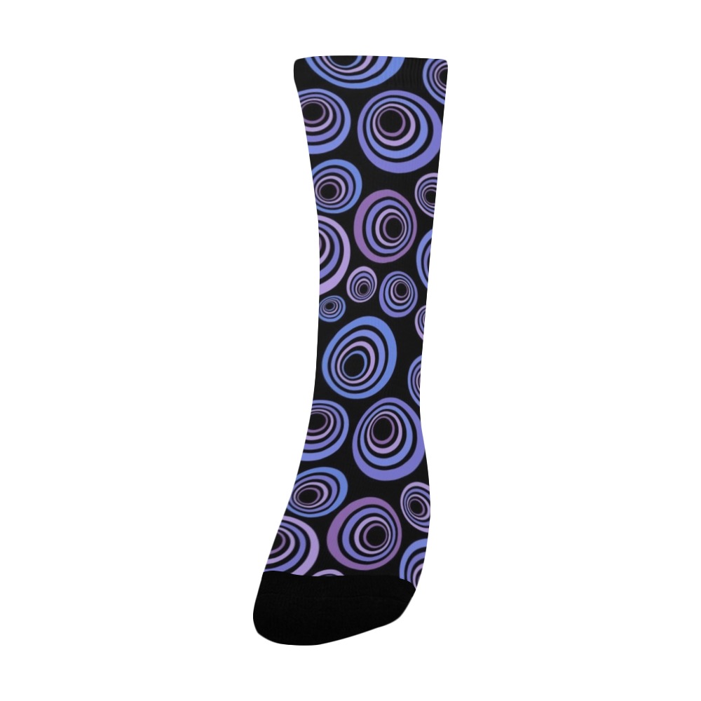 Retro Psychedelic Pretty Purple Pattern Women's Custom Socks