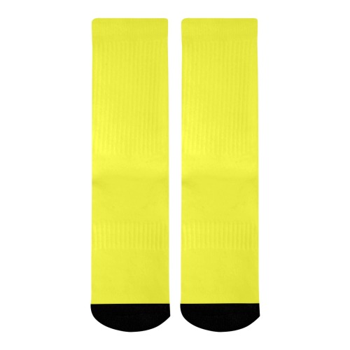 color maximum yellow Mid-Calf Socks (Black Sole)