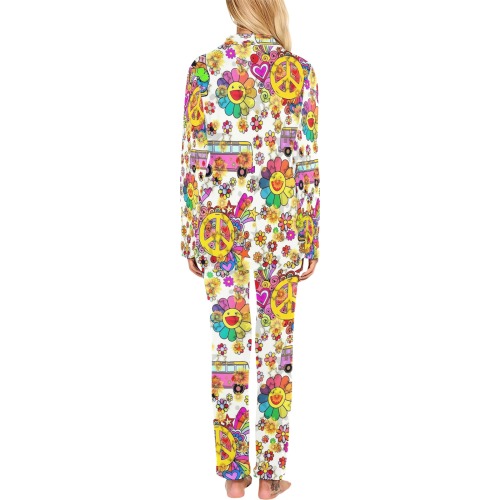 Flower Power 70er by Nico Bielow Women's Long Pajama Set