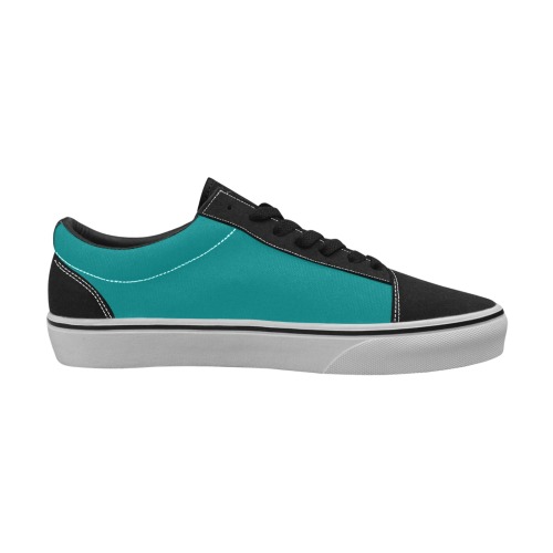 color teal Women's Low Top Skateboarding Shoes (Model E001-2)
