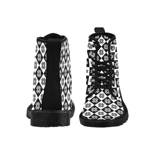 Tribal Harlequin Martin Boots for Women (Black) (Model 1203H)
