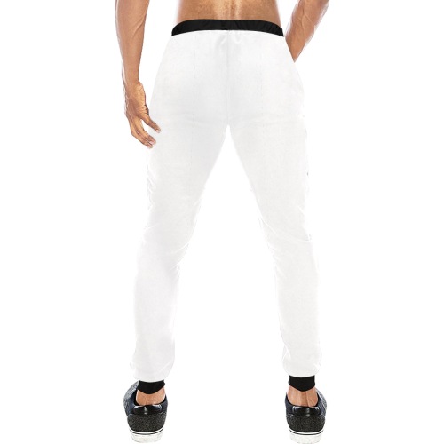 Your Name Here White/Black Men's All Over Print Sweatpants (Model L11)