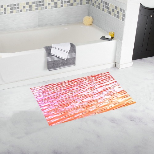 Orange and red water Bath Rug 16''x 28''