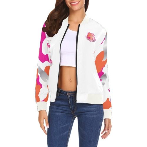 DIB Camo Sleeve All Over Print Bomber Jacket for Women (Model H19)