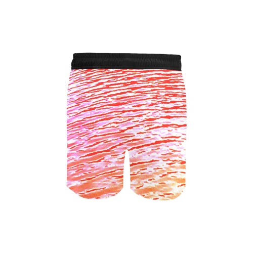 Orange and red water Men's Mid-Length Swim Shorts (Model L39)
