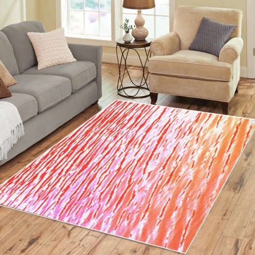 Orange and red water Area Rug7'x5'