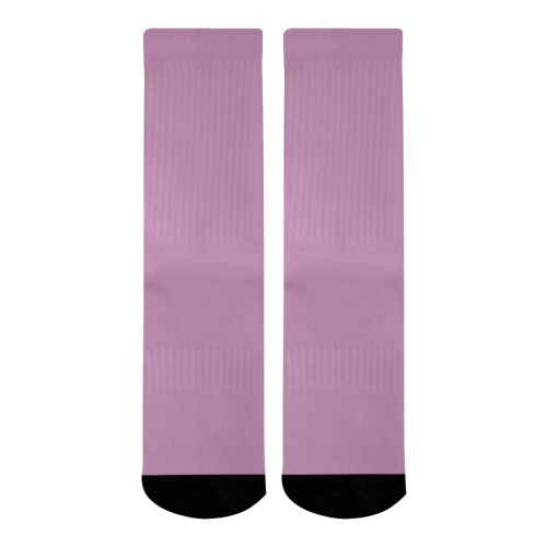 color mauve Mid-Calf Socks (Black Sole)