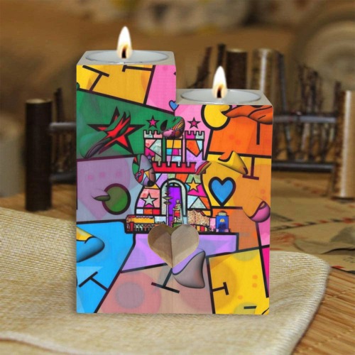 Hamburg by Nico Bielow Wooden Candle Holder (Without Candle)