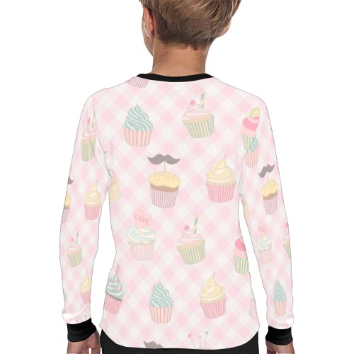 Cupcakes Kids' All Over Print Long Sleeve T-shirt (Model T51)