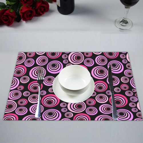 Retro Psychedelic Pretty Pink Pattern Placemat 14’’ x 19’’ (Set of 6)