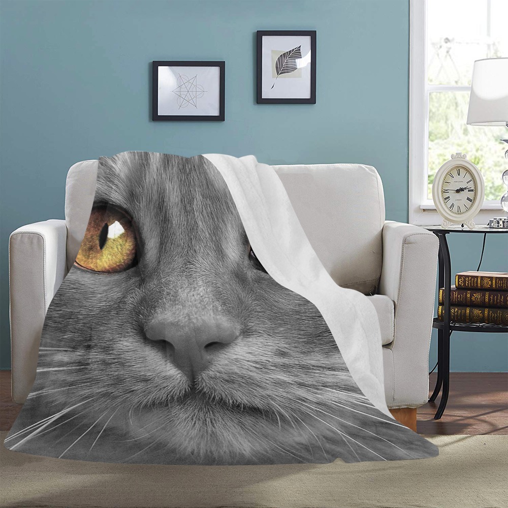 Face of Cat Ultra-Soft Micro Fleece Blanket 60"x80"