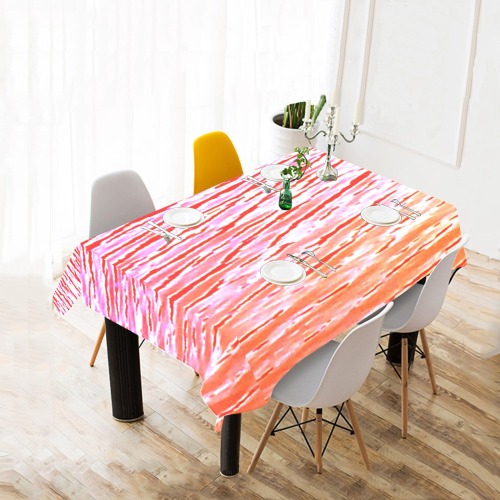 Orange and red water Cotton Linen Tablecloth 52"x 70"